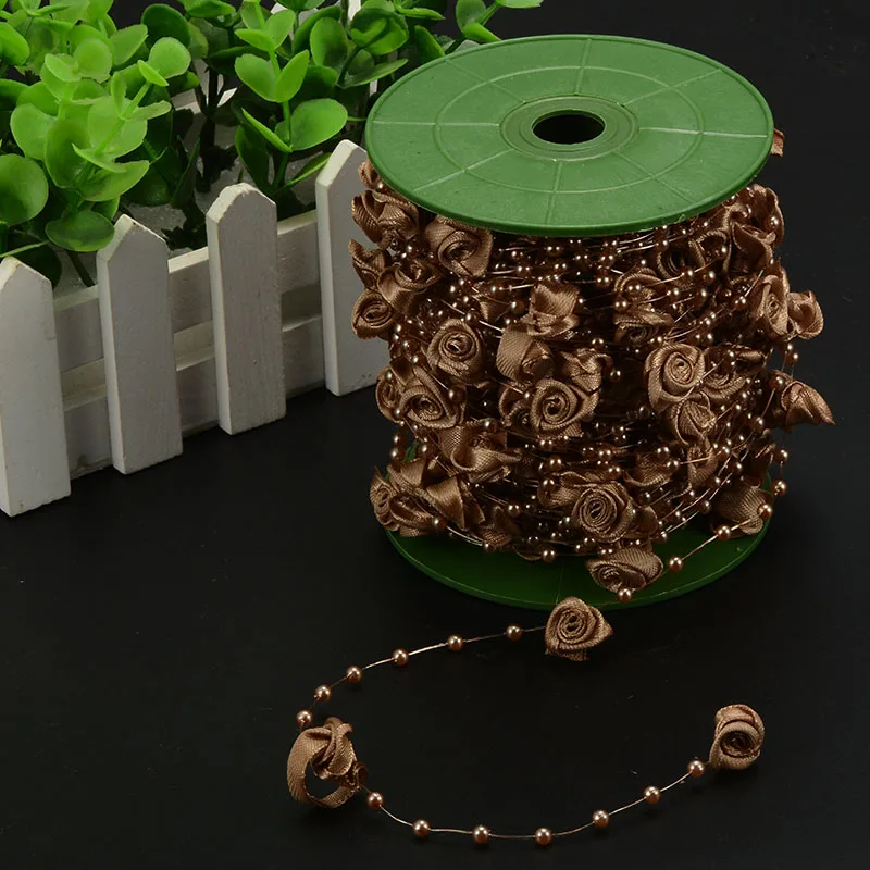 10 м жемчужные бусы цепочка розовые цветы свадебный букет украшения сделай сам