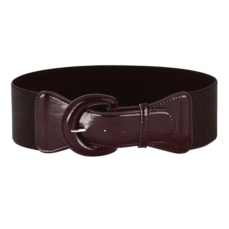 Женский винтажный кожаный эластичный ремень для широкой талии с пряжкой |