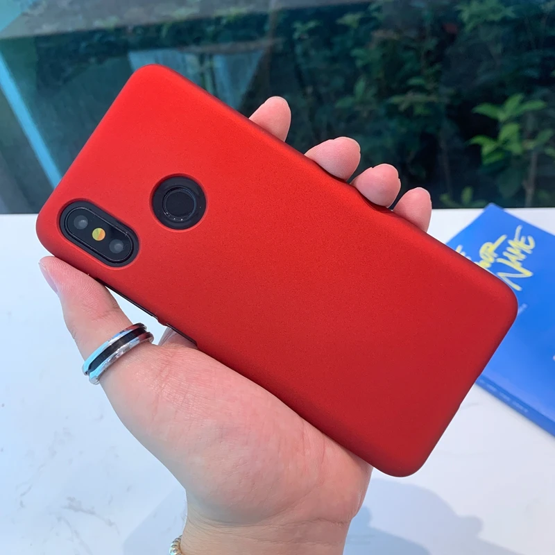 Цветной Матовый Жесткий Пластиковый PC чехол для телефона для Xiaomi mi 8 9 SE A1 A2 Lite Red mi Note 5 Plus 6 6A 7 Pro Go Pocophone F1 Coque - Цвет: Red