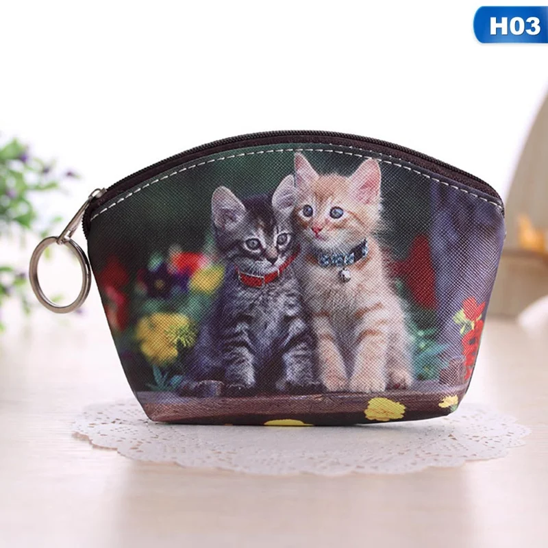 H03 Новинка, кошелек из искусственной кожи с кошкой и собакой, держатель для ключей с принтом, коробка, Мини органайзер для ключей, цветной кошелек для ключей - Цвет: H03