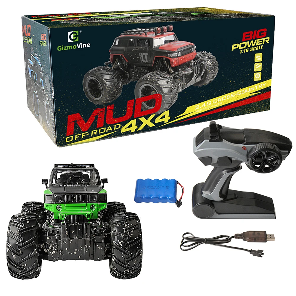Gizmovine Rc автомобиль Dirt Bike игрушки 1/16 2WD Рок Гусеничный ралли Bigfoot автомобиль внедорожник пульт дистанционного управления машина для детей Большая распродажа