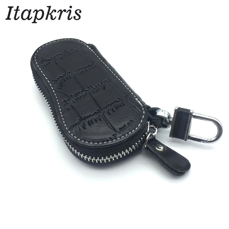 

Fashion Women Key Wallets Genuine Leather Housekeeper Zipper Car Keys Holder Organizer Covers Case Bag Pouch Black Red Blue