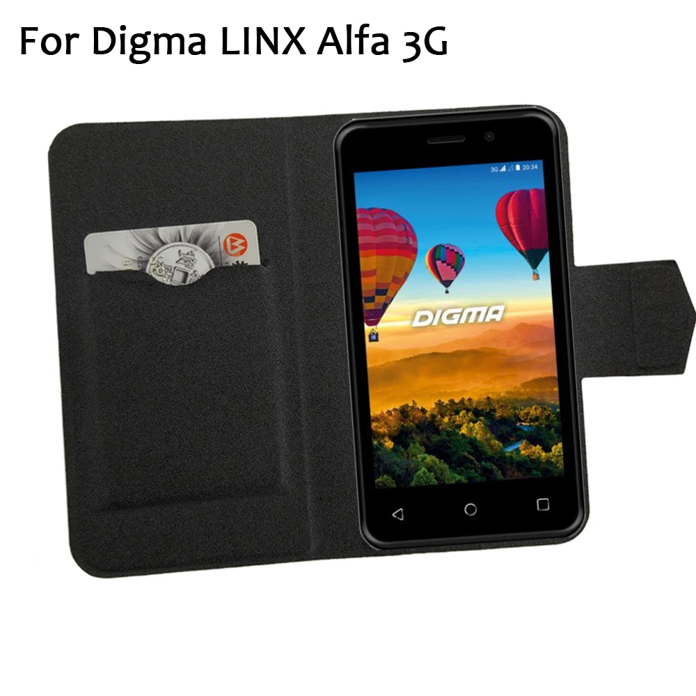 5 цветов Лидер продаж! Кожаный чехол для телефона Digma LINX Alfa 3G защитный с откидной
