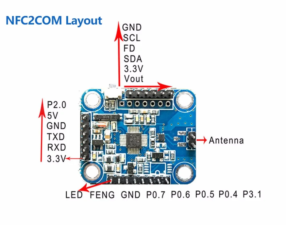 Модуль NFC 2COM UART модуль P2P с телефоном контроль доступа эмуляцией карты низкое