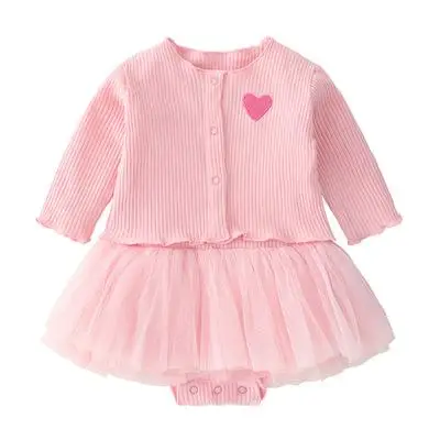 Милые платья для новорожденных девочек новое осеннее пальто для малышей+ костюм с надписью «Bosy» комплект одежды с длинными рукавами для малышей, костюм для малышей - Цвет: pink