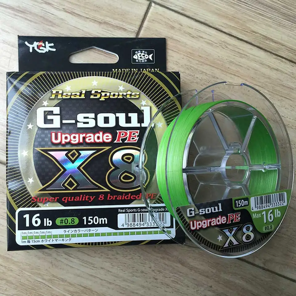 

YGK G-SOUL X8 upgrade PE 8 Braid 200M Fishing line 0.6-3.0 size Green high strength Smooth 100% original Made in Japan