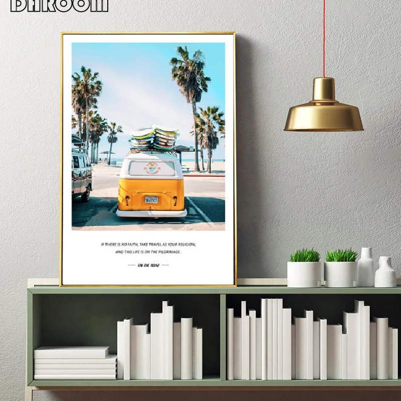 Скандинавский пейзаж живопись декоративные Приморский ананас плакаты и принты