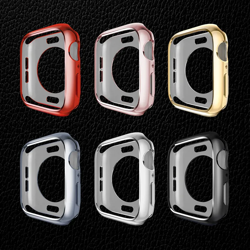 Бампер для apple watch series 3 4 2 1 5 Мягкий защитный чехол из ТПУ с покрытием защита задней