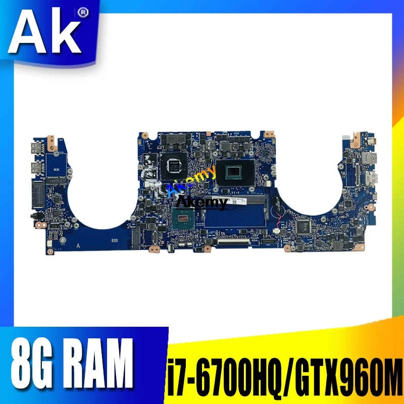 Для ASUS N501VW N501V G501V G501VW Материнская плата ноутбука тест оригинальная материнская плата 8G ram i7-6700HQ GTX960M