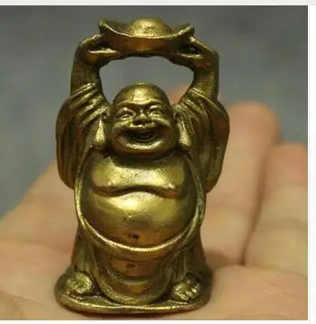 SHUN может выбрать Стиль Китайский Латунь Медь Буддизм счастливый Майтрейя Будда
