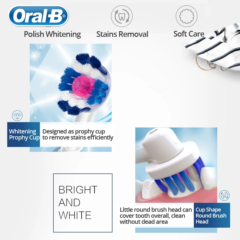 Oral B электрическая зубная щетка сменные головки щеток EB18 3D белая