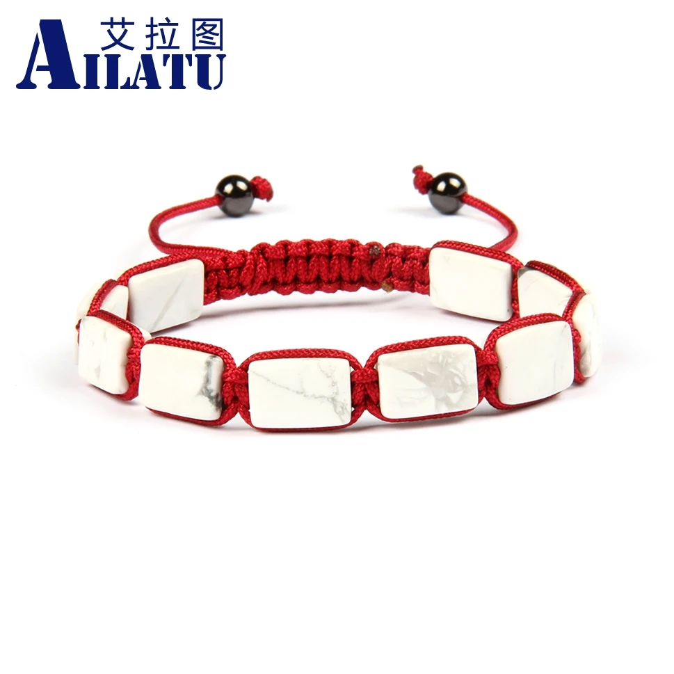 Ailatu оптовая продажа 10 шт./лот Высокое качество 8x12 мм Белый Howlite мраморный камень