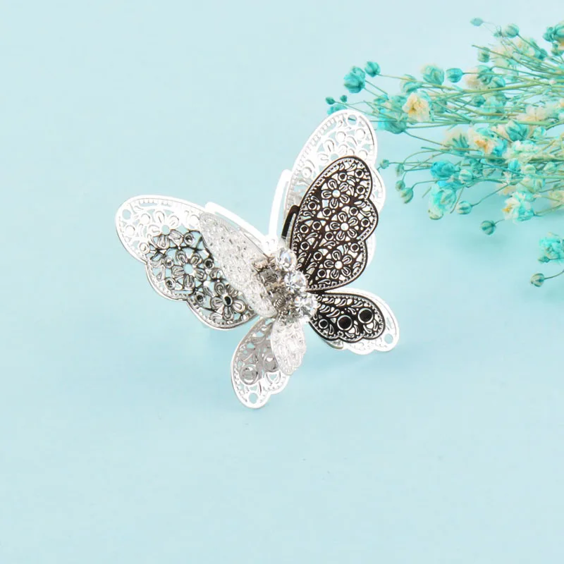 LEEKER Винтаж в готическом стиле, Стиль большие кольца с бабочкой Регулируемый Размеры золото серебристый, черный кольцо для Для женщин Ювелирное Украшение с изображением животных, 217 LK2