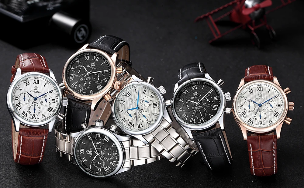 

MG. ORKINA Waterproof Male Quartz Watch Dashboard Dial Miyota JS20 Movt Chronograph Function Montre Homme