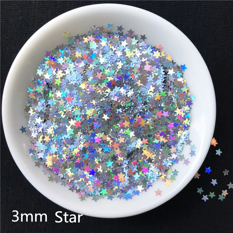 10 дневная Лазерная Серебряная ультратонкая звезда цветок единорог форма ногтей