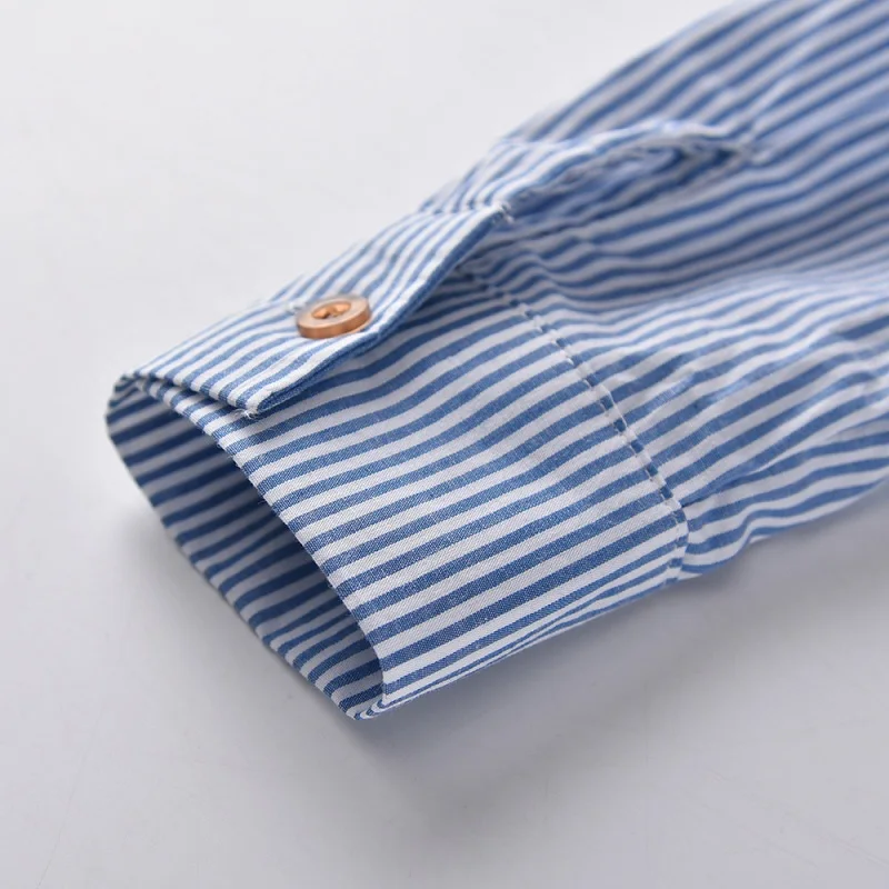New Style Spring Kids Children Shirts Cotton Baby Boys Blouse Long Sleeve Striped Turn-down Collar Infant Clothes Casual 2-8Year | Мать и