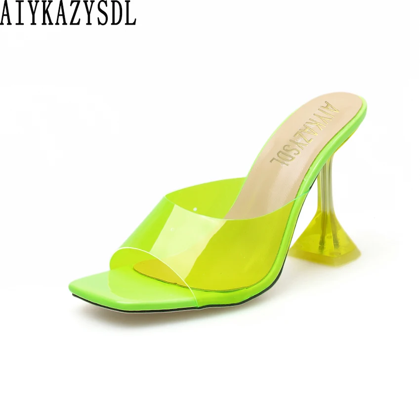 Bigtree женские туфли лодочки из прозрачного ПВХ Прозрачные сандалии Шлёпанцы для