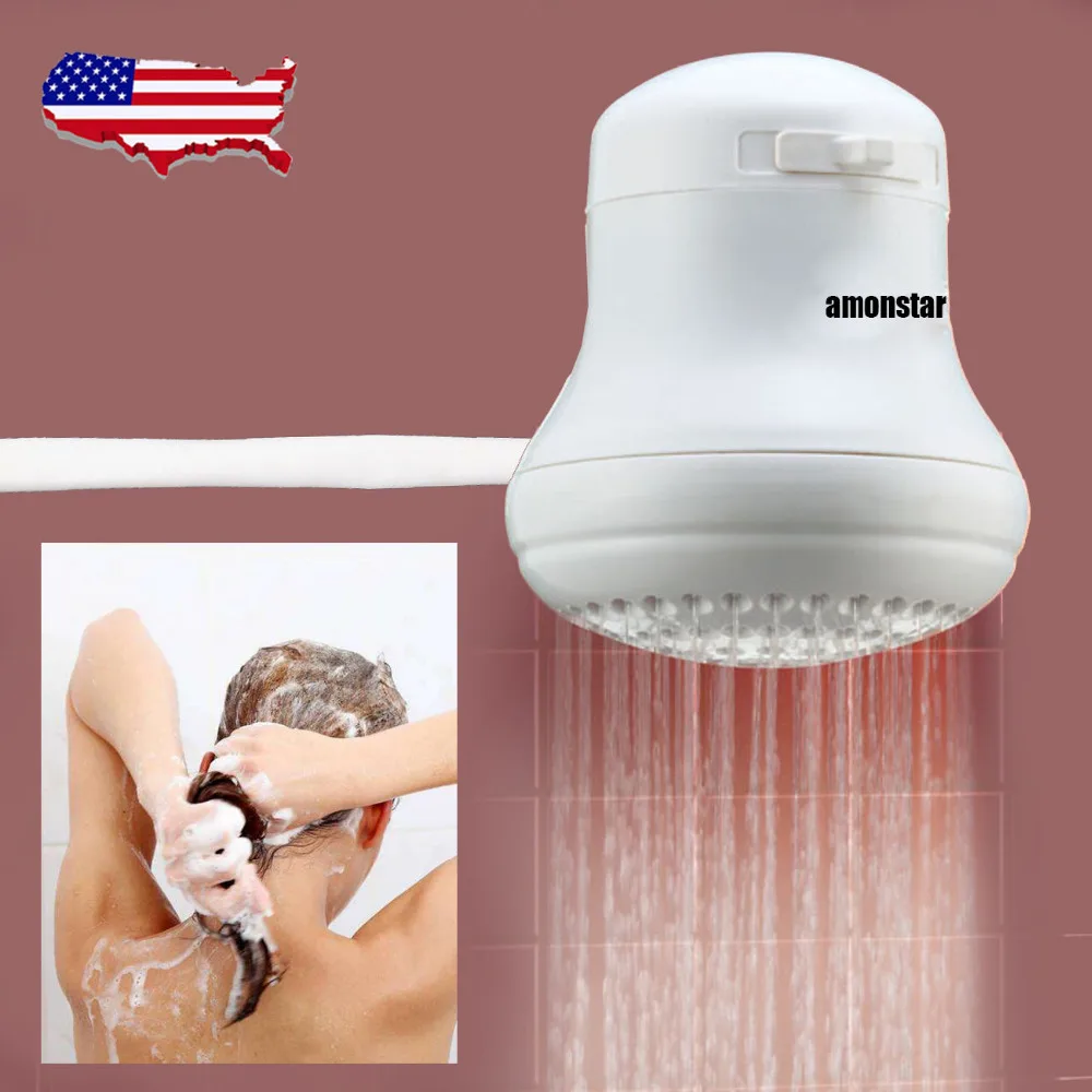 

(Ship from USA) Instant Electric Hot Water Heater Shower Head 110V Tankless Pool Cabin