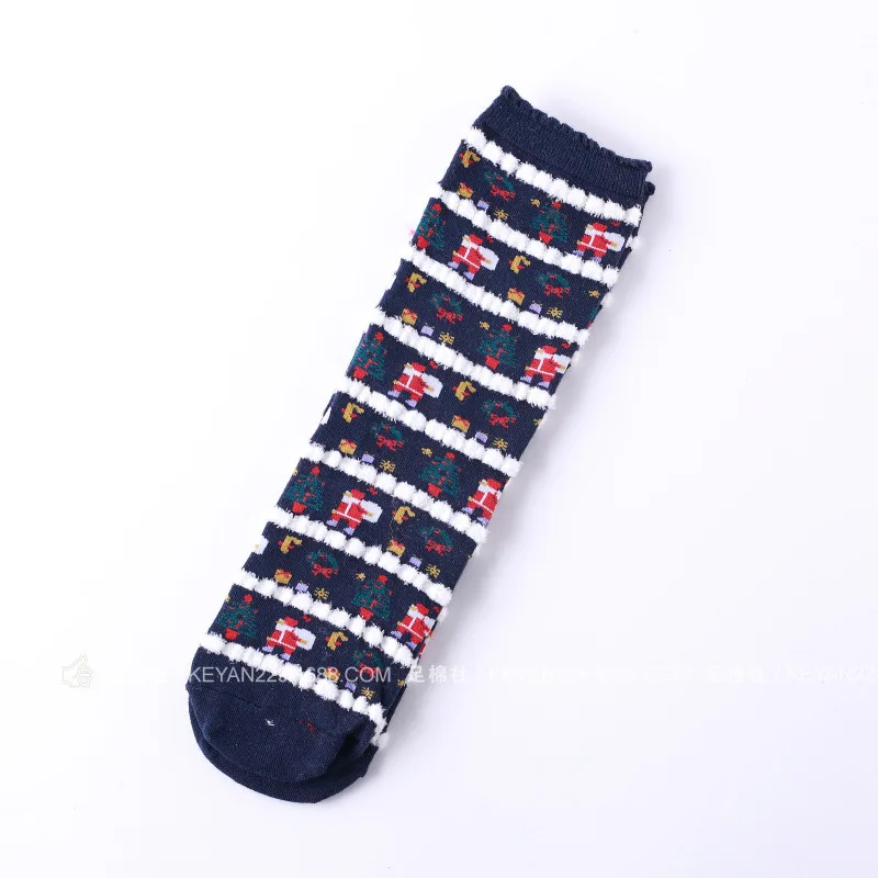 Tibetan blue PEONFLY/теплые женские носки с героями мультфильмов kawaii милые японские рождественские носки счастливые носки с Рождеством забавный подарок на год, Прямая поставка - Цвет: Tibetan blue