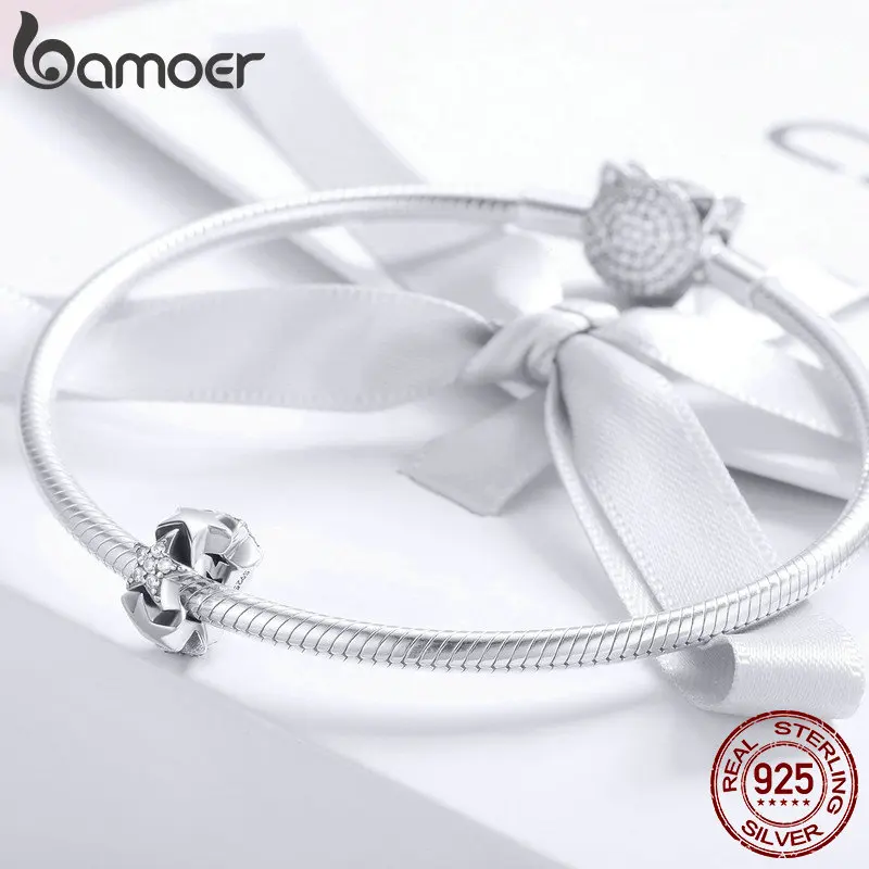 Браслет BAMOER SCC929 из натуральной 925 пробы серебра с четким кубическим цирконием |
