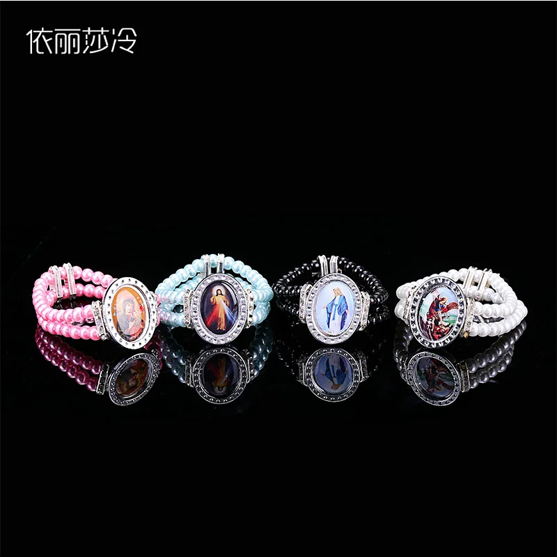 48 штук/ручной работы Розария браслет Кристальный жемчуг Святого Причастия