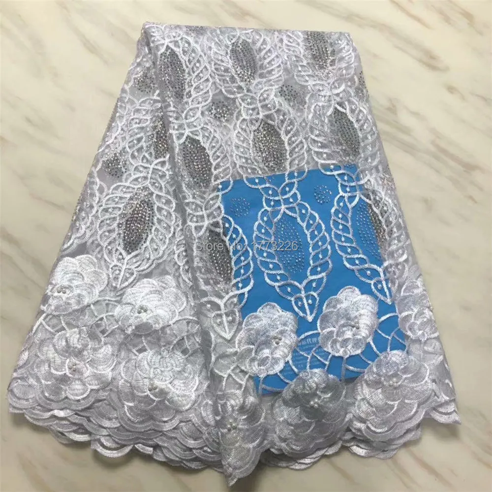 

African Beaded/Stones Tulle Lace Fabric 2019 African French Net Lace Fabric High Quality Nigerian Embroidery Tulle French Lace