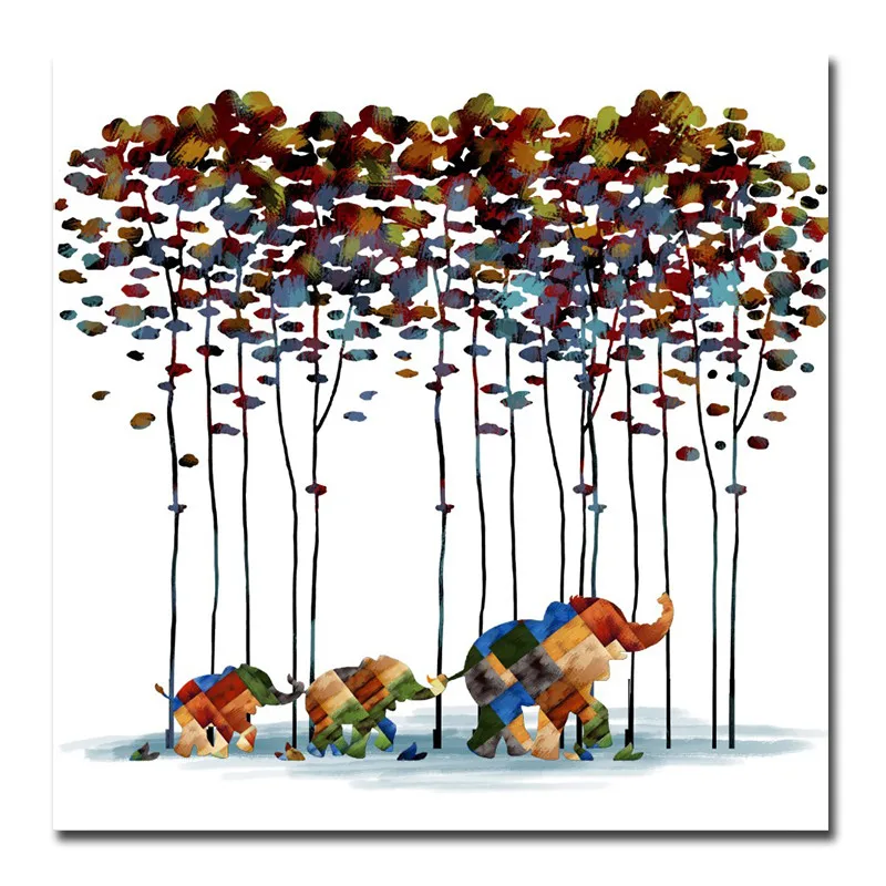 

Big Size Cartoon Elephant Poster Print Canvas Painting Wall Art Abstract Animal Pictures For Living Room,Bedroom Decoration