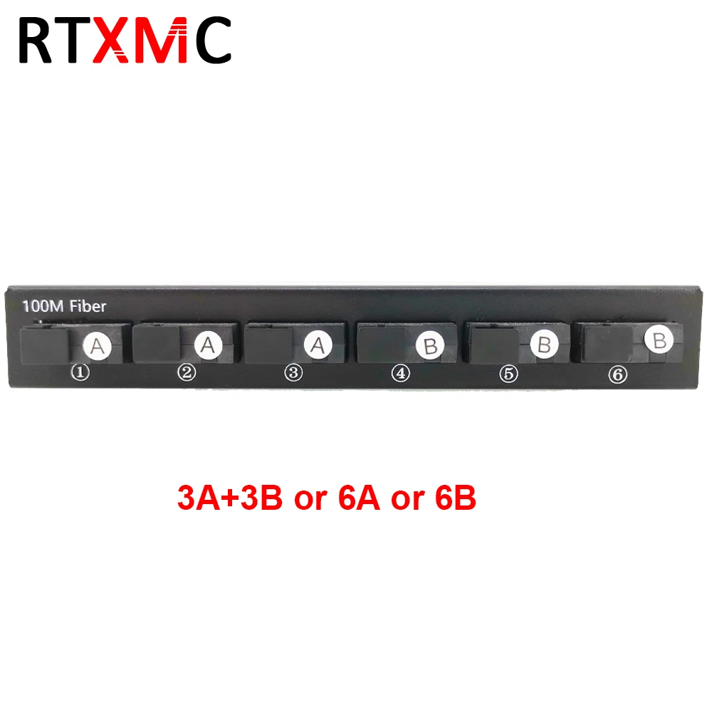 Оптический коммутатор RTXMC 6F2E 10/100M 6 волоконных портов 2 UTP RJ45 дальность передачи до