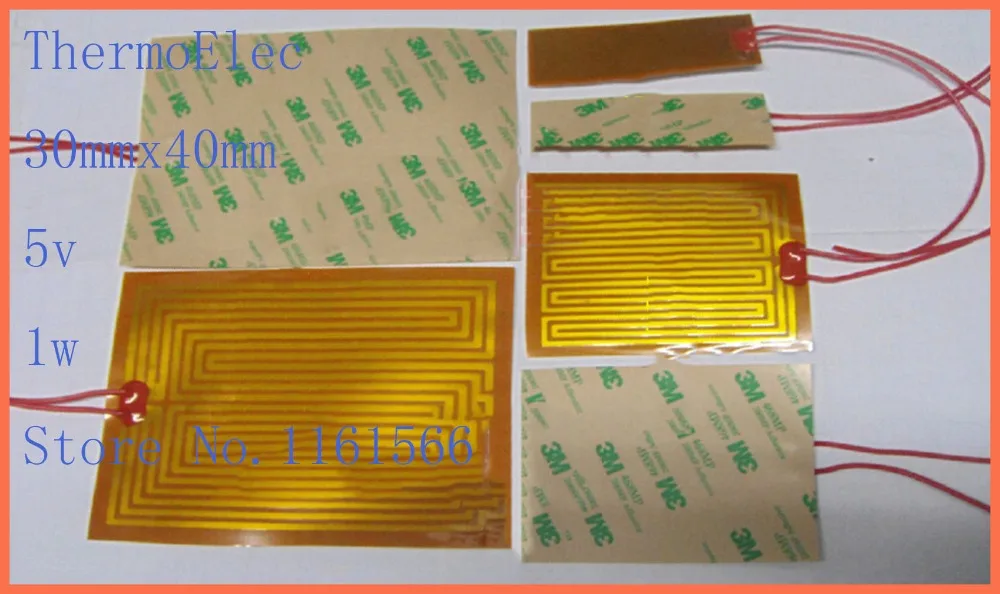 30x40 мм 5 в 1 Вт Нагревательный элемент PI пленка Полиимид нагревательный резиновый