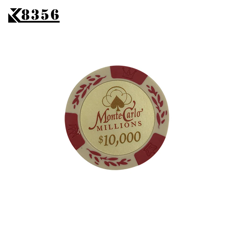 K8356 25 шт./лот доллар пшеничная пленка глиняные фишки монеты Baccarat Texas Hold'em Цвет Корона глина покер игральные фишки Pokerstars 14 г