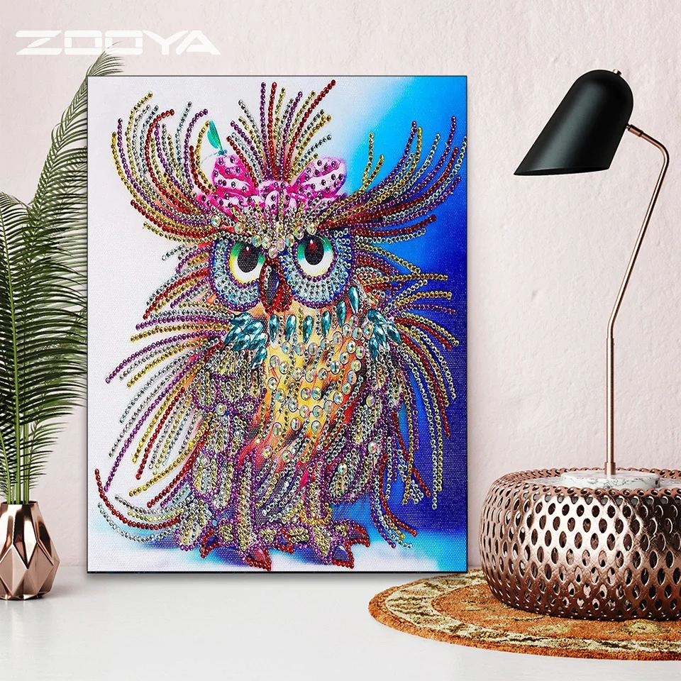 ZOOYA 5D DIY Алмазная Рождественская карта мультяшная картина сова вышивка крестом