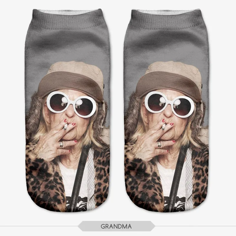 2015 Новый Стиль Прекрасный 3D Печати Женщины Носки Повседневная Мультфильм