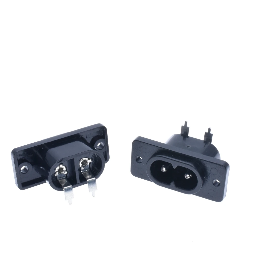 Правый угол AC250V 2.5A 5 шт. 2Pin IEC 320 C8 Резьбовая оправа гнездо входа AC 005B|Электрические