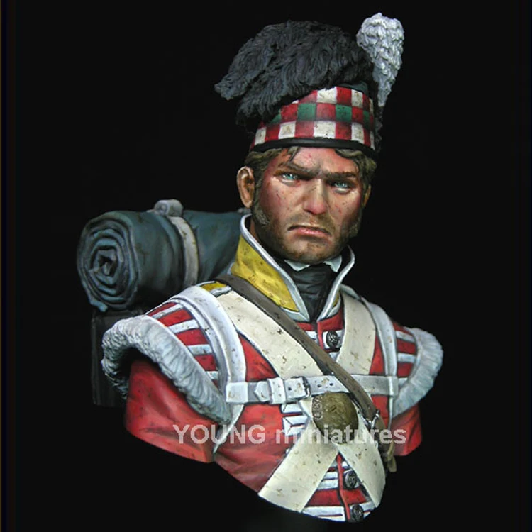 

1/10 The 92nd Gordon Highlanders Ватерлоо 1815 набор из смолы бюст-фигурка GK исторические темы без покрытия без цвета