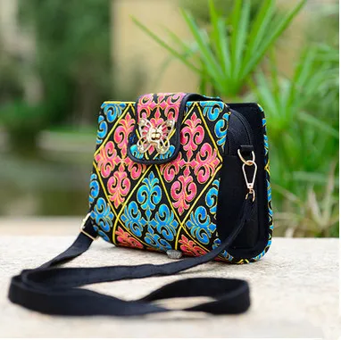 Новинка 2017 года универсальные вышитая сумка! Горячая цветочный Вышивка Для