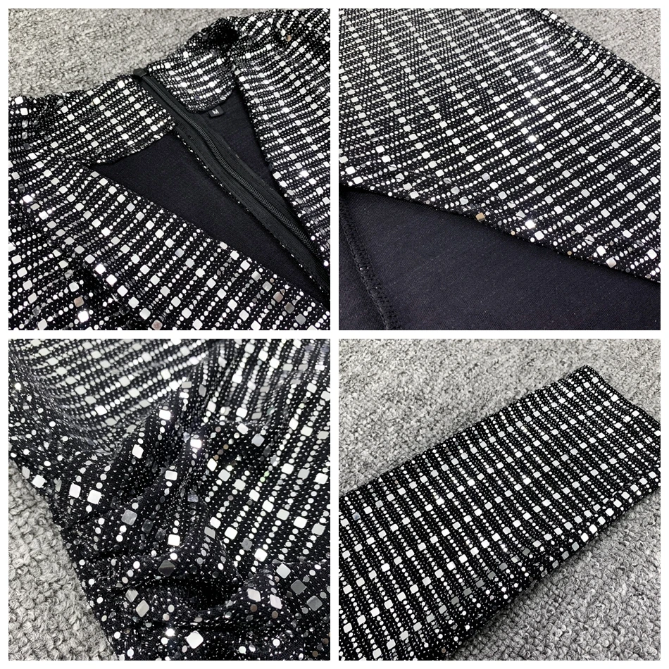 Новое облегающее платье женское сексуальное с длинным рукавом и v-образным