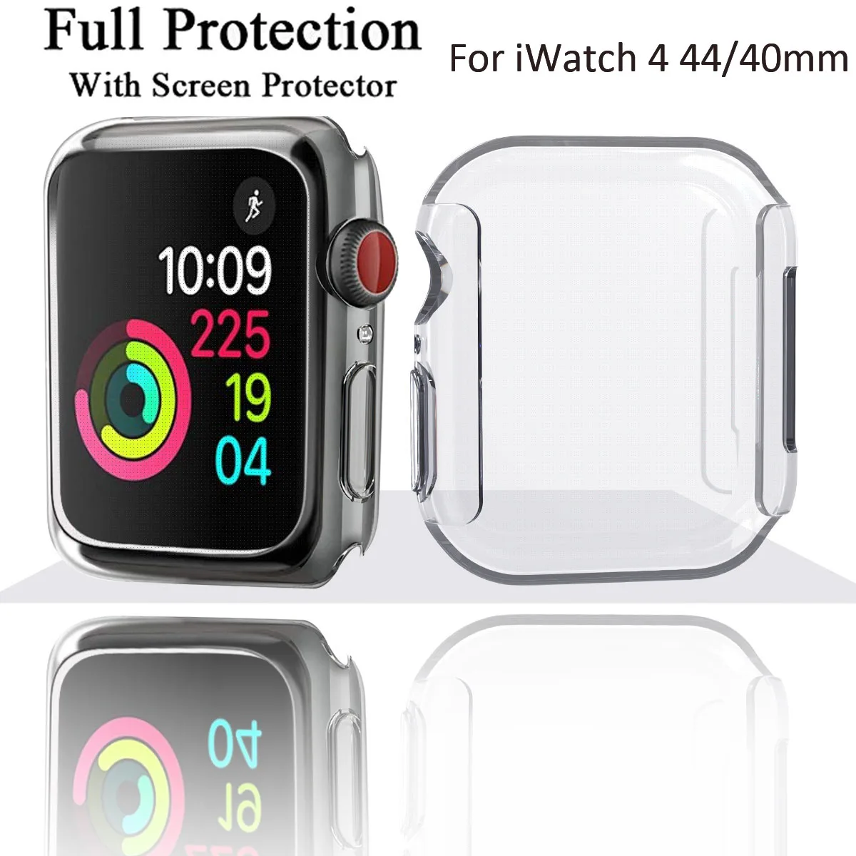 Тонкий мягкий силиконовый чехол для Apple Watch Series 4 прозрачный защиты экрана iWatch 44 мм