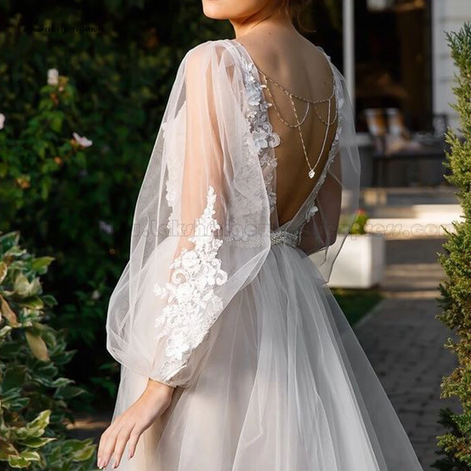 Женское свадебное платье в стиле бохо lakshmidress трапециевидной формы с цветочным