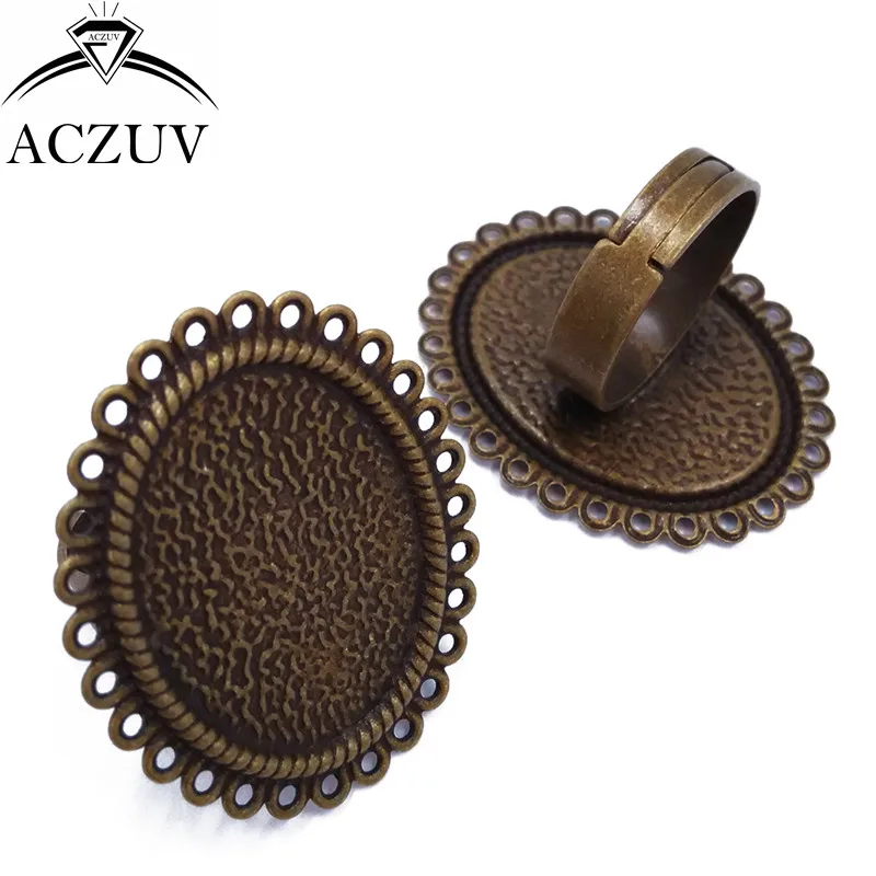 100 шт 7 цветов медный Металл для 18x25 мм Кабошон Установка ободок кольцо база