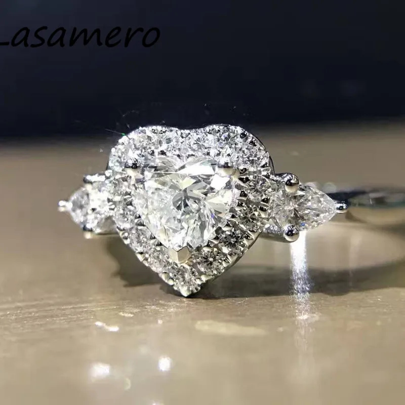 LASAMERO обручальное кольцо с натуральным бриллиантом сертифицированное Золотое