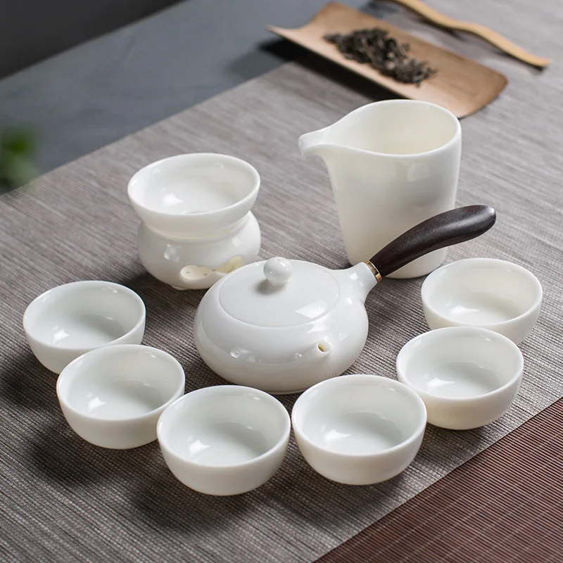 

Dehua white porcelain tea gift box set Kung Fu tea gift ceramic tea sets