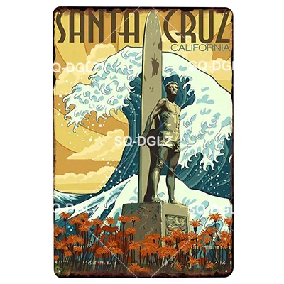 [SQ-DGLZ] Summer Hawaii Metal Tin Sign Aruba Plaque Paint Australia Wall Decor Beach Painting Plaques
