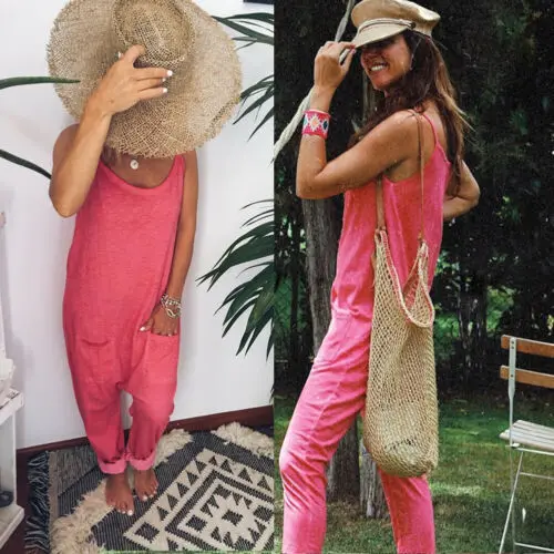 

Casual Women Loose Harem Baggy Jumpsuit Dungarees Playsuit Trousers Overalls