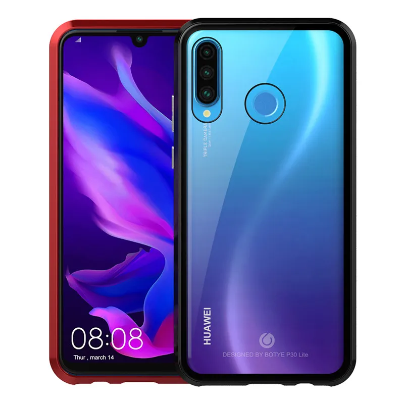 Роскошный магнитный металлический бампер чехол для huawei P30 Pro чехол 360 прозрачное стекло полный корпус чехол для телефона для huawei P30 P30 lite