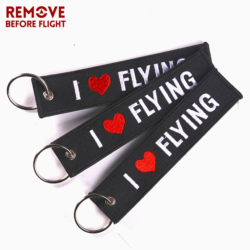 Брелок для ключей с вышивкой I LOVE FLYING|key ring|removable key ringkeychain removable rings |