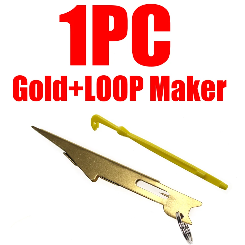 1PC GOLD N LOOP Bimoo для быстрой ловли нахлыстом, для ногтей, с узлом, для рыбалки, с экстрактором, Zinger, рыболовные снасти, аксессуары, инструменты - Цвет: 1PC GOLD N LOOP