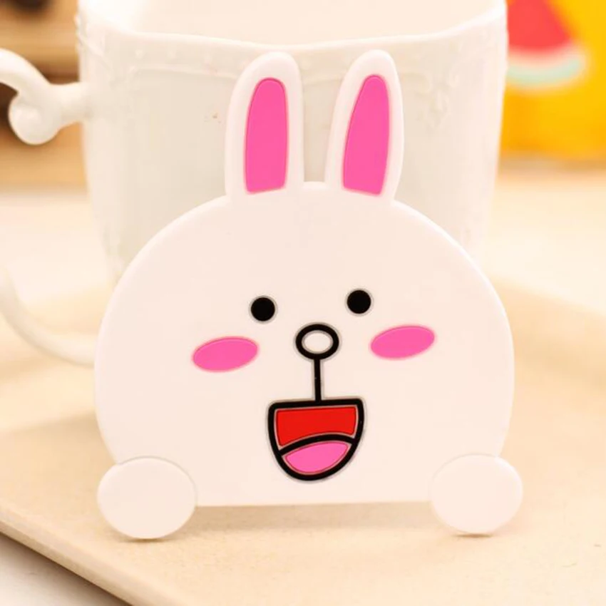 1 Pc Silicone Dining Table Placemat Coaster Kitchen Accessories Mat Cup Bar Mug Cartoon Animal Drink Pads | Дом и сад
