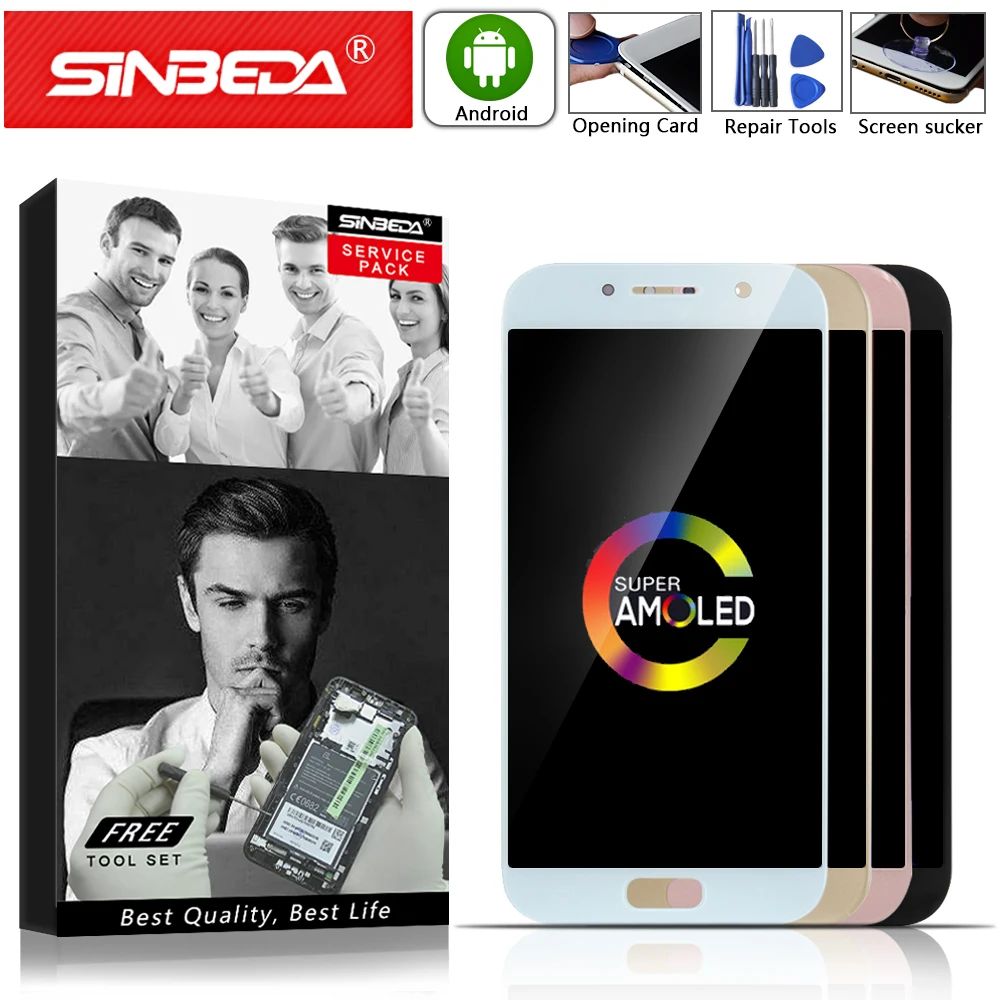 Запасные части Super AMOLED 5 2 дюйма для SAMSUNG Galaxy A5 2017 A520 сменный ЖК экран с дигитайзером
