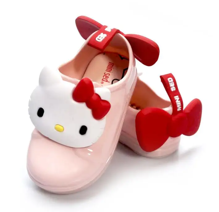 Стиль hello kitty пластиковые сандалии для девочек дышащая детская обувь детские сандалии - Цвет: Розовый