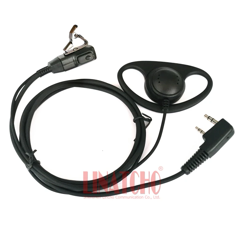 10 pcs D-shape two way radio headset walkie talkie professional earphone PTT mic universal K-Type for most radio